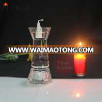 Wholesale New Fashion Elegent Clear Rectangle Crystal Candle Holder For Table Decoration