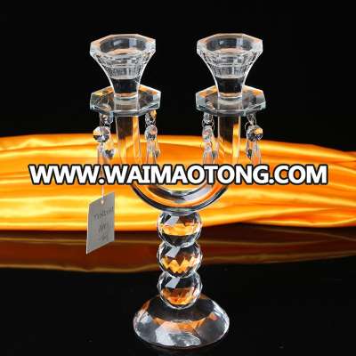 Double crystal glass candlestick Candle wedding decoration home decoration supplies