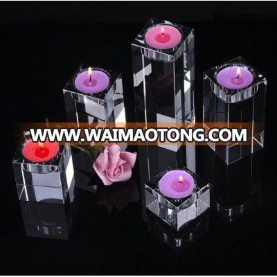 New arrival one set clear candle jar tealight candle holder with different size for religious crystal cut glass candle holder